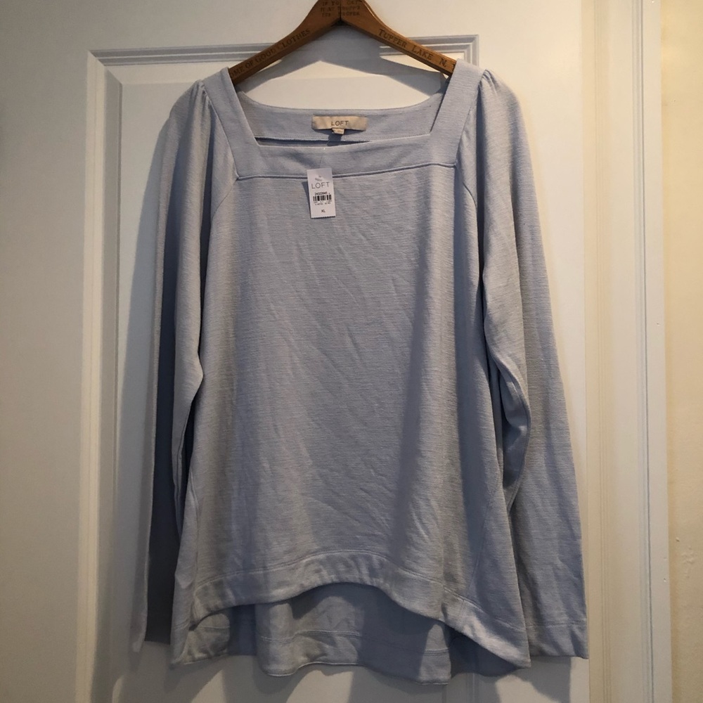 NWT Sky blue Loft long sleeved top